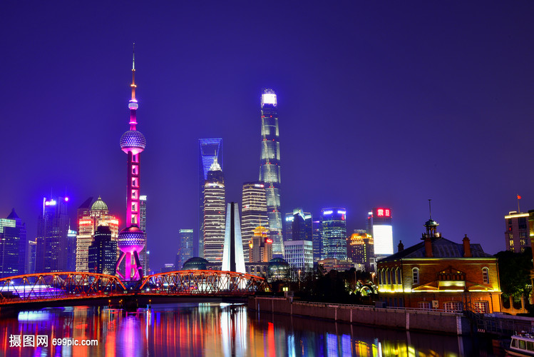 上海东方明珠城市夜景
