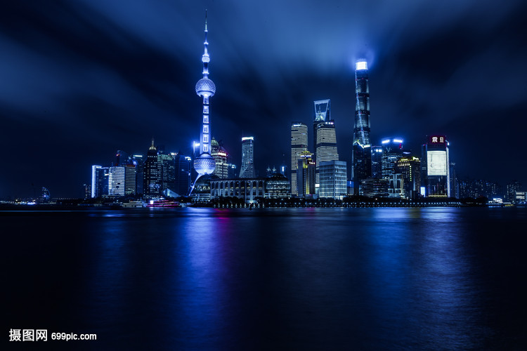上海大气城市夜景陆家嘴