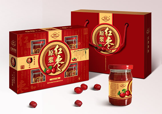 红枣酱包装设计、营养品包装设计、上海红枣酱包装盒设计